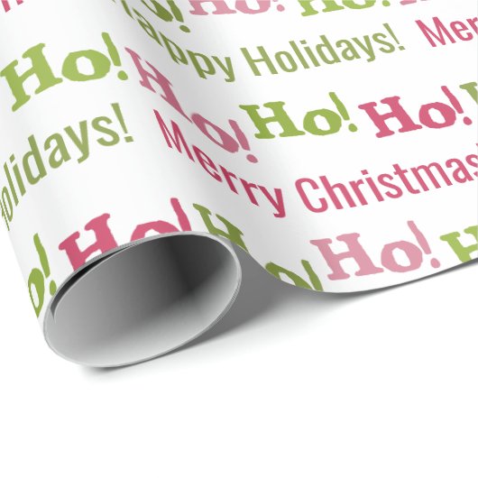 Personalisiert Ho Ho Ho Weihnachten Geschenkpapier (Rolleneckpunkt)