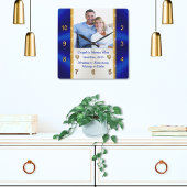 Personalisiert, Hochzeitsgeschenk für ältere Paare Quadratische Wanduhr