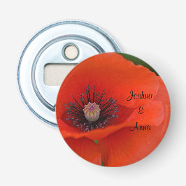 Personalisiert Hochzeitsmohn Flaschenöffner