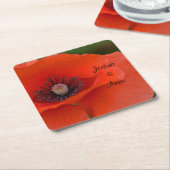 Personalisiert Hochzeitsmohn Rechteckiger Pappuntersetzer (angewinkelt)