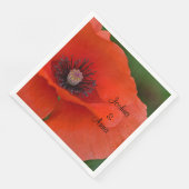 Personalisiert Hochzeitsmohn Serviette (Ecke)