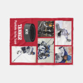 Personalisiert Hockey 5 Fotocollage Name Team # Fl Fleecedecke (Vorderseite (Horizontal))