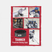 Personalisiert Hockey 5 Fotocollage Name Team # Fl Fleecedecke (Vorderseite)
