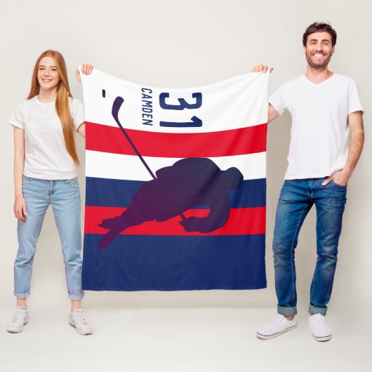Personalisiert Hockey-Blanka Fleecedecke (Beispiel)