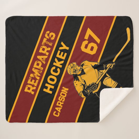 Personalisiert Hockey-Blanket Sherpadecke (Vorderseite (Horizontal))