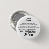 Personalisiert Hockey Button NO.1 FAN (Vorne & Hinten)