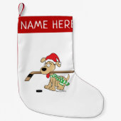 Personalisiert Hockey Dog Weihnachten Strumpf Kleiner Weihnachtsstrumpf (Vorderseite)
