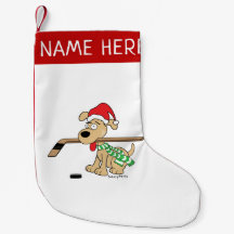 Personalisiert Hockey Dog Weihnachten Strumpf