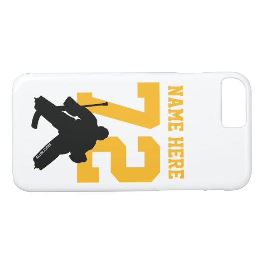 Personalisiert Hockey Goalie Name Number Black Gol Case-Mate iPhone Hülle (Rückseite (Horizontal))