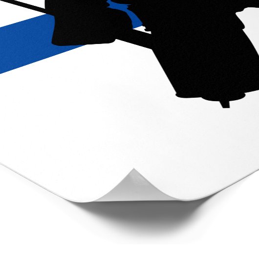 Personalisiert Hockey Goalie Player Number Blue Poster (Ecke)