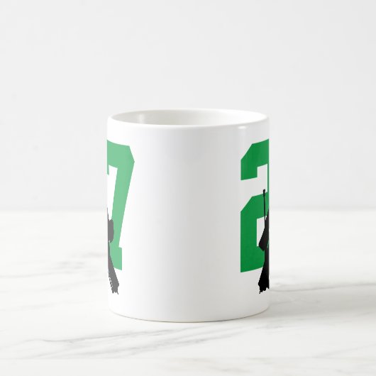 Personalisiert Hockey Goalie Player Number Green Kaffeetasse (Mittel)
