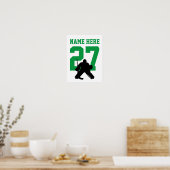 Personalisiert Hockey Goalie Player Number Green Poster (Küche)