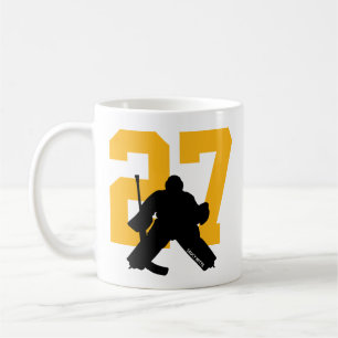 Personalisiert Hockey Goalie Player Nummer Gold Kaffeetasse
