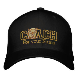 Personalisiert Hockey Golden Coach mit Ihrem Namen Bestickte Kappe
