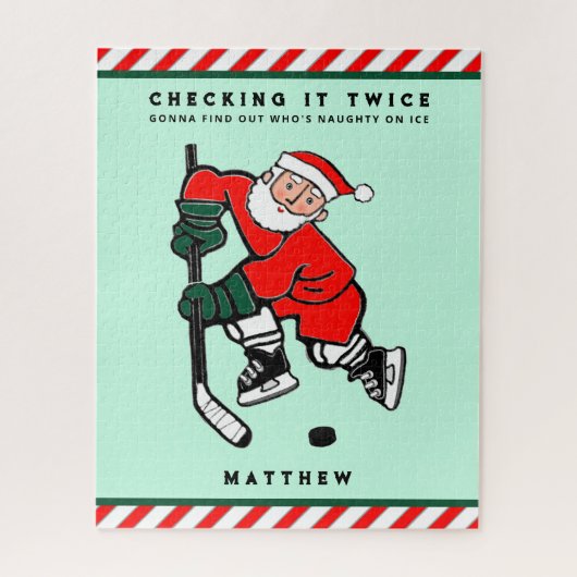 Personalisiert Hockey Holiday Geschenk Jigsaw Puzz Puzzle (Vertikal)