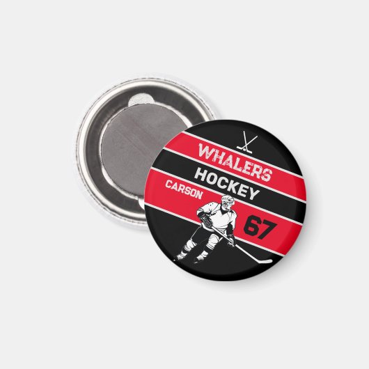 Personalisiert Hockey Magnet (Vorderseite/Rückseite)
