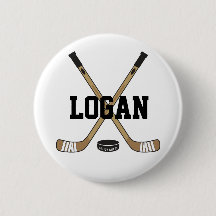 Personalisiert Hockey Name Hockey Pinback Flare