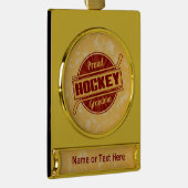 Personalisiert Hockey Oma Weihnachtsdekoration Banner-Ornament Gold (Rechts)