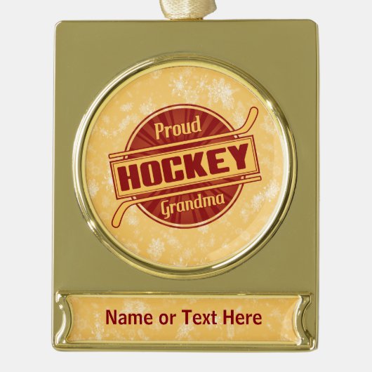 Personalisiert Hockey Oma Weihnachtsdekoration Banner-Ornament Gold (Vorderseite)