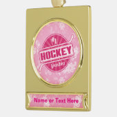Personalisiert Hockey Oma Weihnachtsdekoration Banner-Ornament Gold (Links)