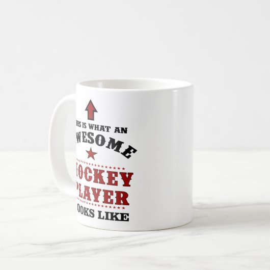 Personalisiert Hockey Player-Geschenk Kaffeetasse (Vorderseite Links)