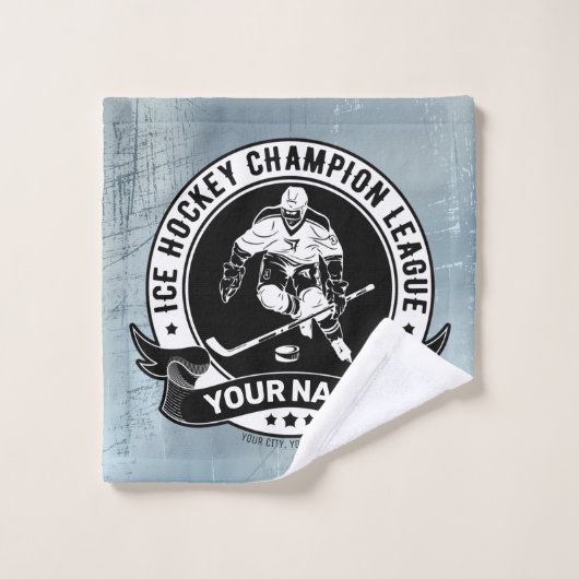 Personalisiert Hockey Player Ice Rink Team Athlete Badhandtuch Set (Waschlappen)