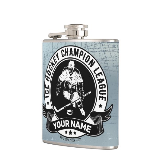 Personalisiert Hockey Player Ice Rink Team Athlete Flachmann (Links)