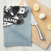 Personalisiert Hockey Player Ice Rink Team Athlete Geschirrtuch (Viertel Falte)