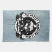 Personalisiert Hockey Player Ice Rink Team Athlete Geschirrtuch (Horizontal)