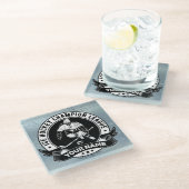 Personalisiert Hockey Player Ice Rink Team Athlete Glasuntersetzer (Schrägansicht)