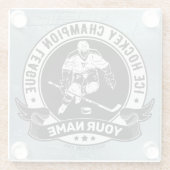 Personalisiert Hockey Player Ice Rink Team Athlete Glasuntersetzer (Rückseite)
