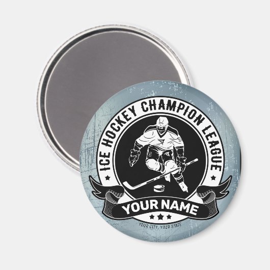 Personalisiert Hockey Player Ice Rink Team Athlete Magnet (Vorderseite/Rückseite)