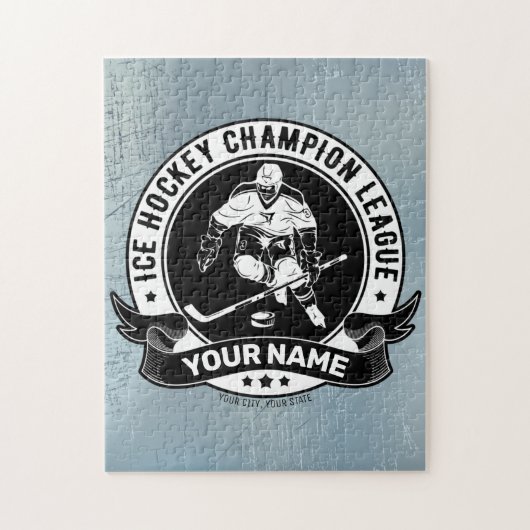 Personalisiert Hockey Player Ice Rink Team Athlete Puzzle (Vertikal)