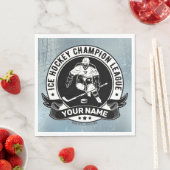 Personalisiert Hockey Player Ice Rink Team Athlete Serviette (Beispiel)