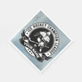 Personalisiert Hockey Player Ice Rink Team Athlete Serviette (Ecke)