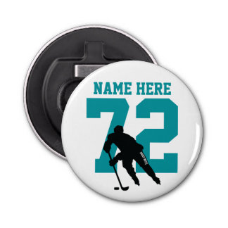 Personalisiert Hockey Player Name Number Sharks Aq Flaschenöffner