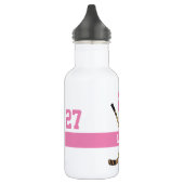 Personalisiert Hockey Player Name Nummer Pink Girl Edelstahlflasche (Links)
