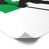 Personalisiert Hockey Player Number Green Poster (Ecke)