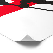 Personalisiert Hockey Player Nummer Red Poster (Ecke)