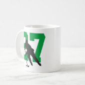 Personalisiert Hockey Player Nummer Schwarz Kaffeetasse (Vorderseite Links)