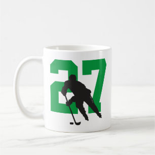 Personalisiert Hockey Player Nummer Schwarz Kaffeetasse