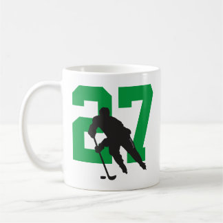 Personalisiert Hockey Player Nummer Schwarz Kaffeetasse