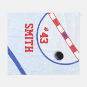 Personalisiert Hockey Players Center Ice & Puck Fleecedecke (Vorderseite (Horizontal))
