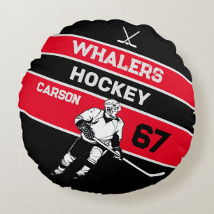 Personalisiert Hockey Round Pillow Rundes Kissen
