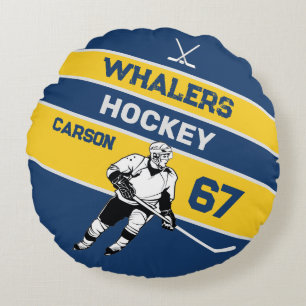 Personalisiert Hockey Round Pillow Rundes Kissen