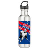 Personalisiert Hockey Wasserflasche Edelstahlflasche (Vorderseite)