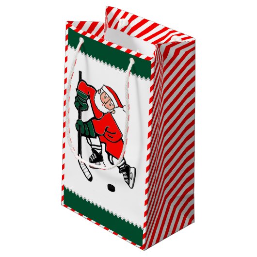 Personalisiert Hockey Weihnachtsgeschenk Kleine Geschenktüte (Rückseite Schrägansicht)
