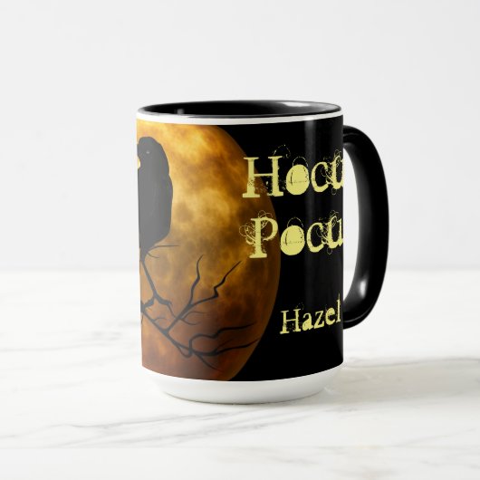 Personalisiert Hocus Pocus Raven Moon Halloween Tasse (VorderseiteRechts)