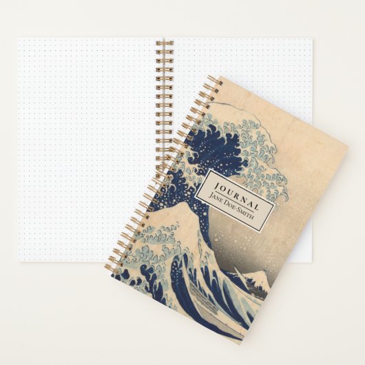 Personalisiert Hokusai Great Wave Dot Grid Journal Notizblock (Innen)