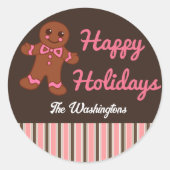 Personalisiert Holiday Gingerbrot Stickers (Vorderseite)